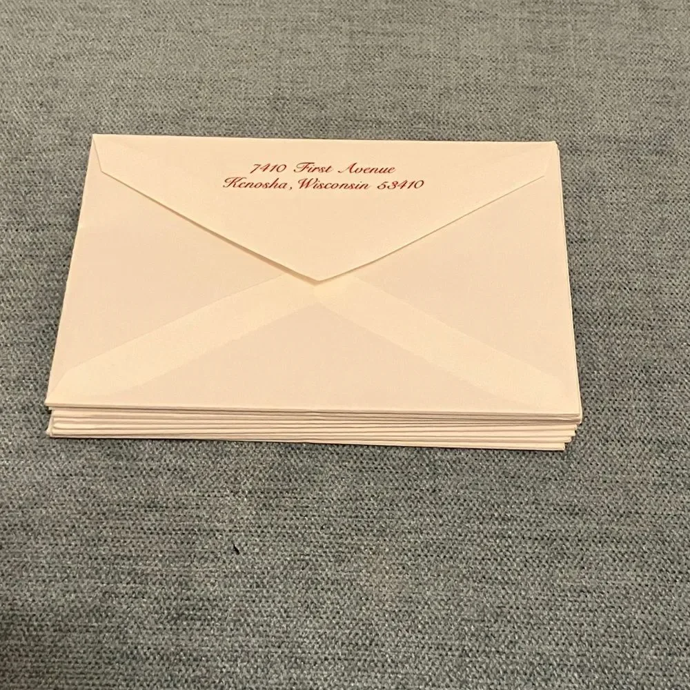 9 White and Red Envelopes
